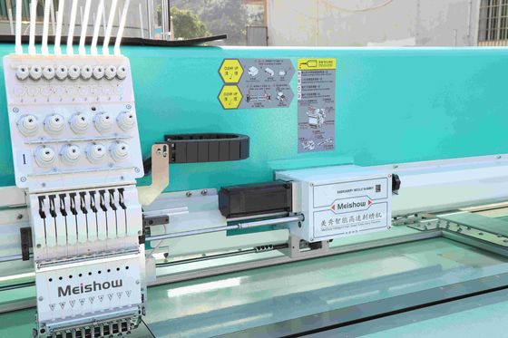 Macchina di ricamo piatta computerizzata Commerciale 9 Aghi Macchina di ricamo 10 Testa 1200RPM