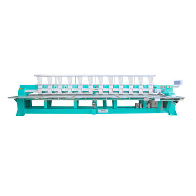 1200 RPM Computer Flat Embroidery Machine 12 teste per tessuti e abiti