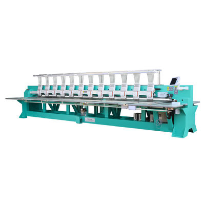 1200 RPM Computer Flat Embroidery Machine 12 teste per tessuti e abiti
